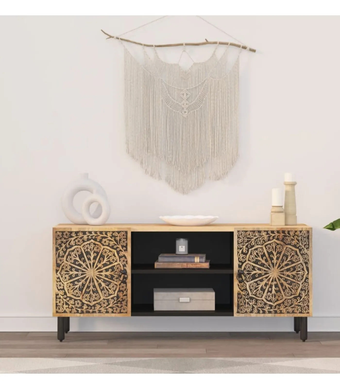 Hot Tv-meubel 105x33x46cm massief mangohout Meubels