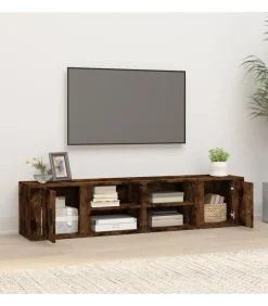vidaXL Tv-meubels 2 st 80x31,5x36 cm bewerkt hout gerookt eikenkleurig