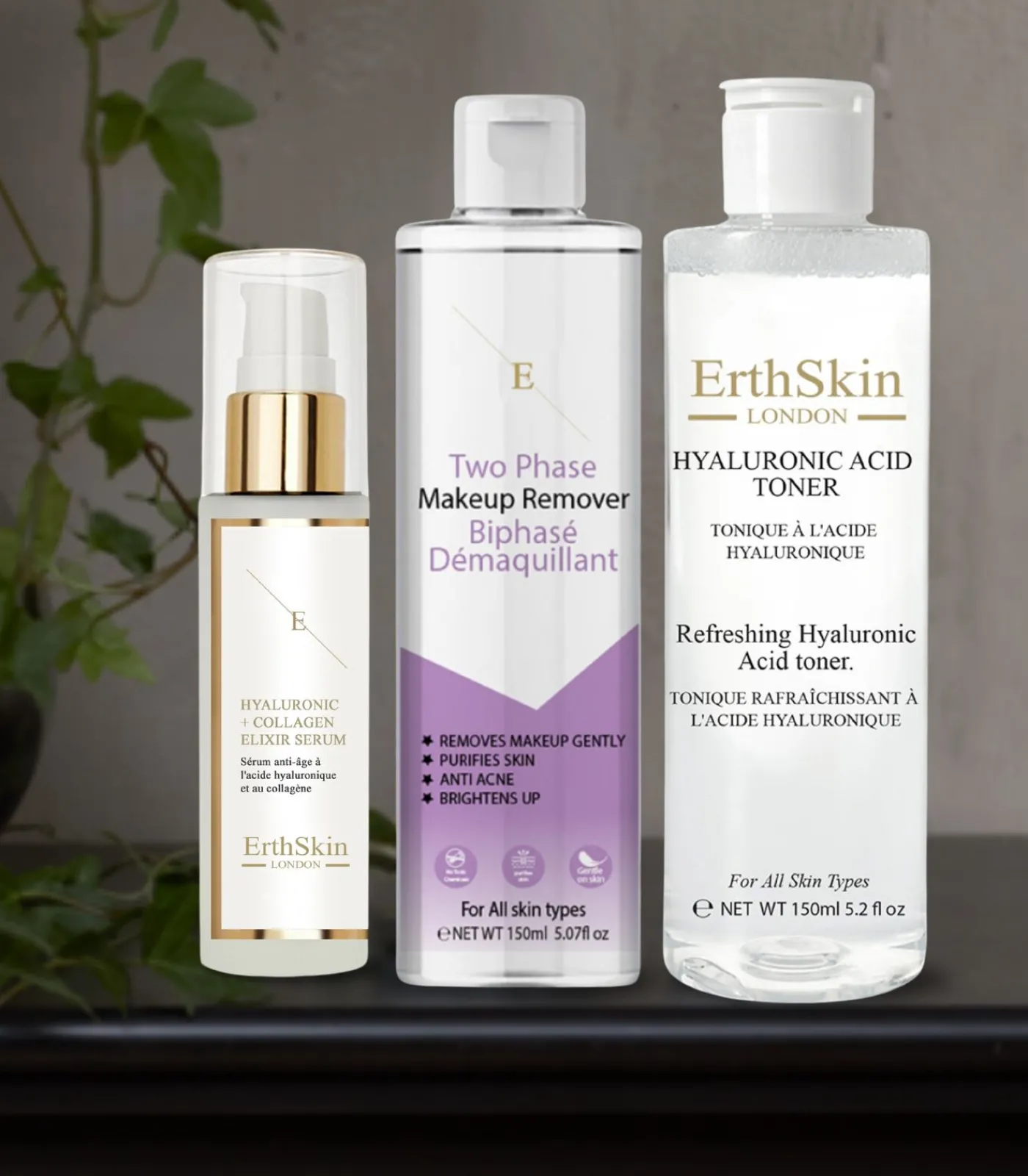 Best Tweefasige make-up verwijderaar + hyaluronzuurtoner + collageenserum Gezicht Sets