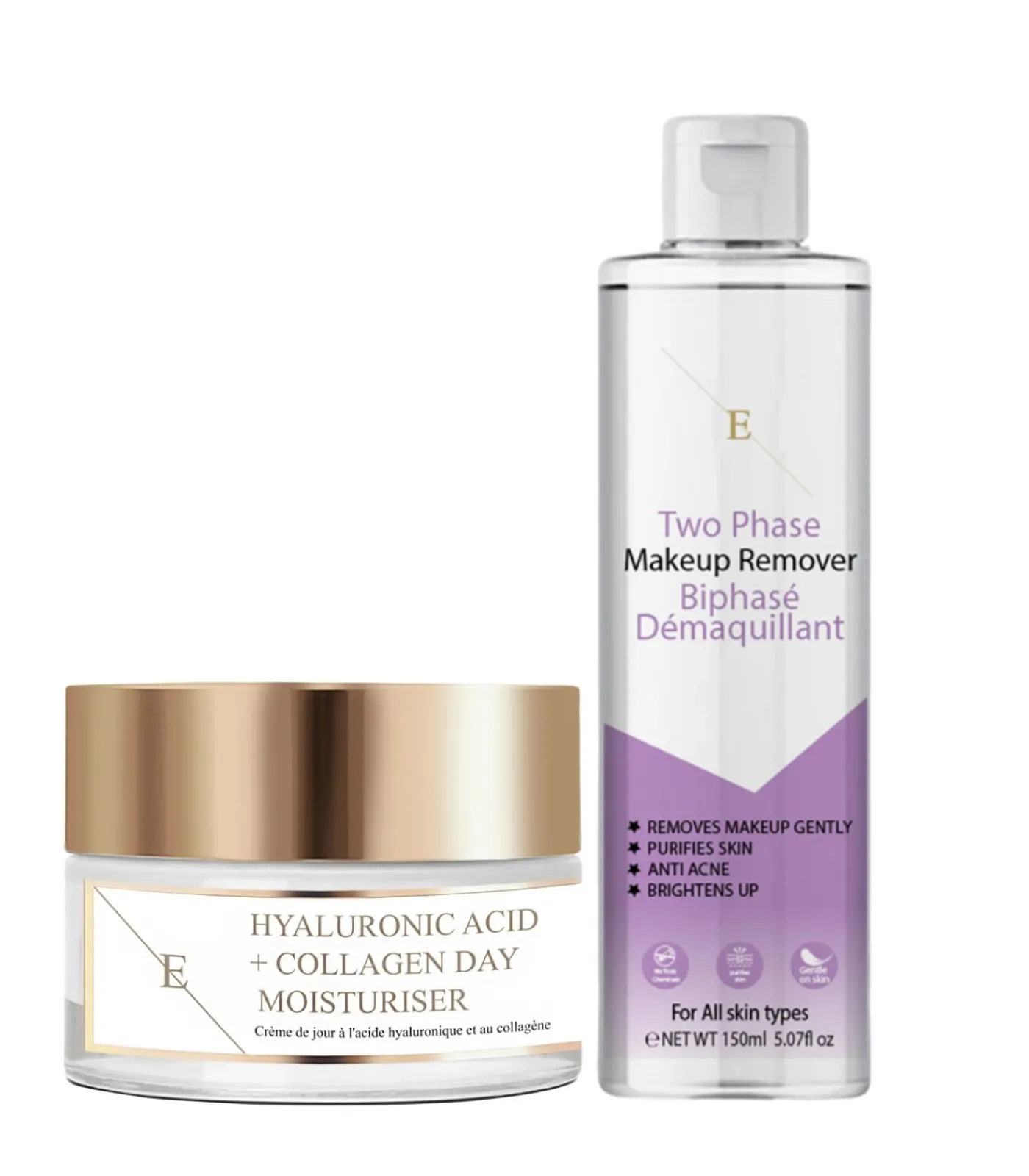 Best Tweefasige make-up verwijderaar + hyaluronzuur en collageen dagcrème Gezicht Sets