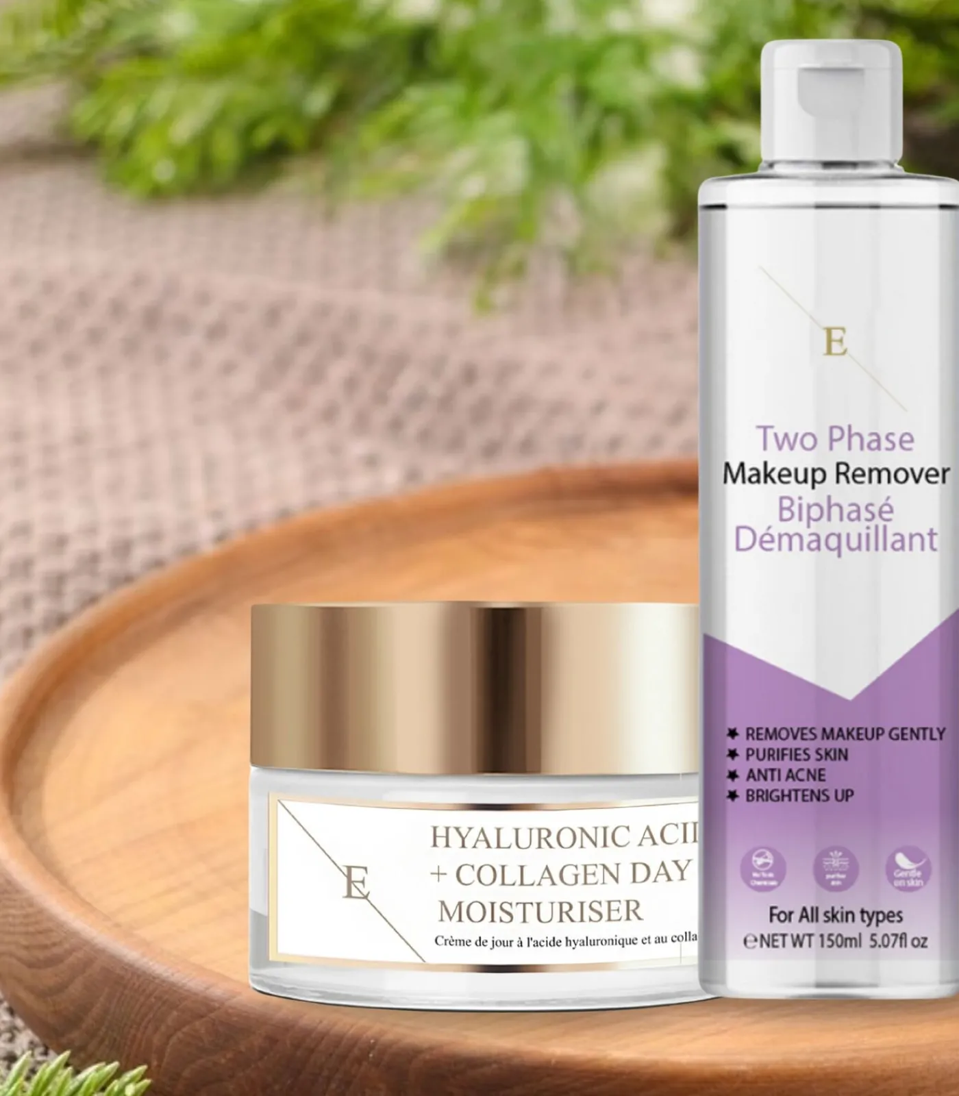 Best Tweefasige make-up verwijderaar + hyaluronzuur en collageen dagcrème Gezicht Sets