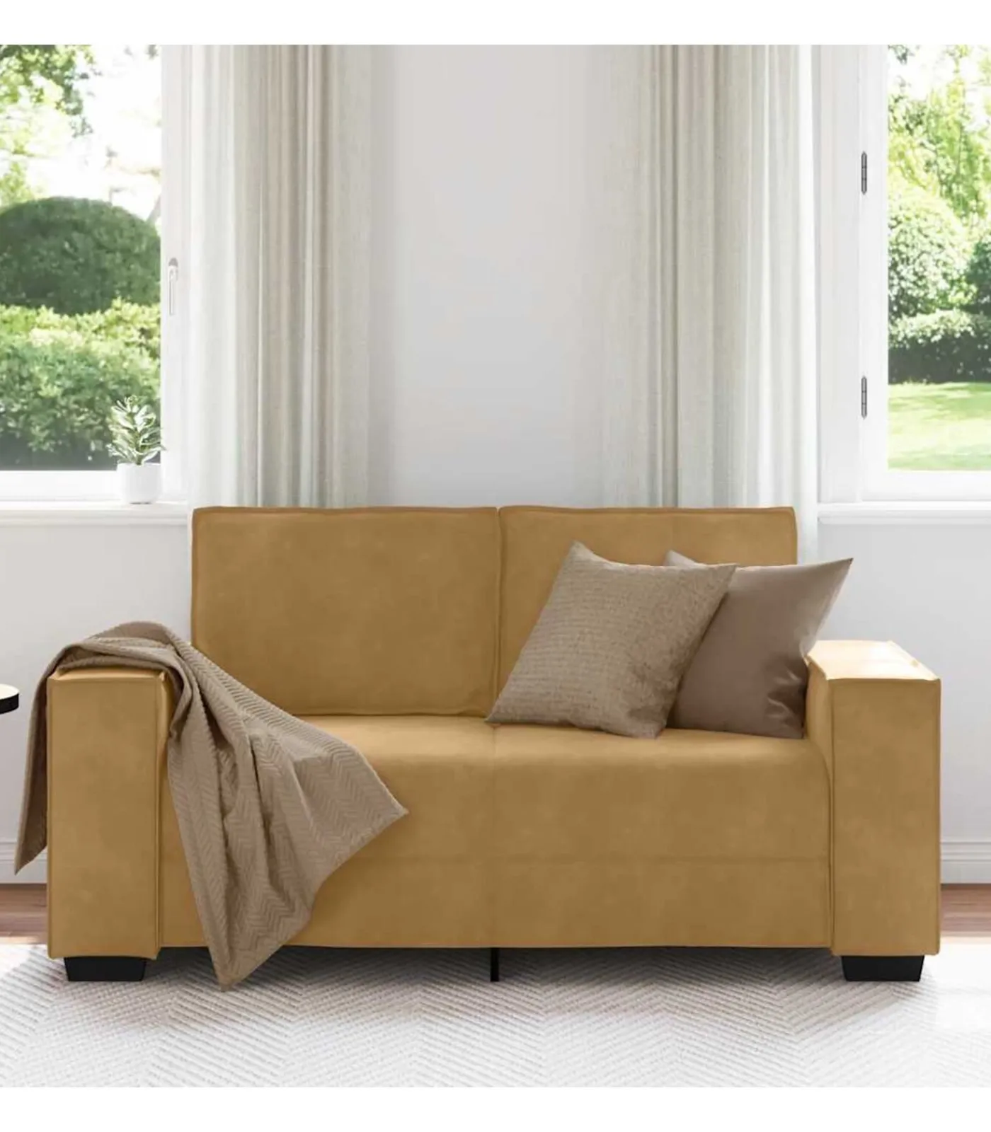 Best Tweezitsbank 120 cm fluweel bruin Zetels