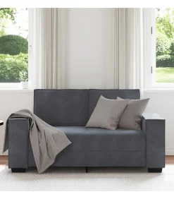 vidaXL Tweezitsbank 120 cm fluweel donkergrijs