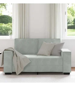 vidaXL Tweezitsbank 120 cm fluweel lichtgrijs