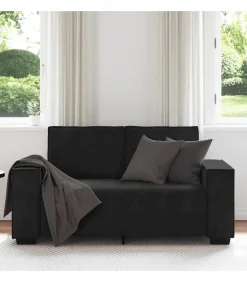 vidaXL Tweezitsbank 120 cm fluweel zwart