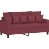 Online Tweezitsbank 140 cm stof wijnrood Zetels