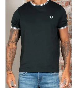 Heren Fred Perry Twin tipped t-shirt - night snow white