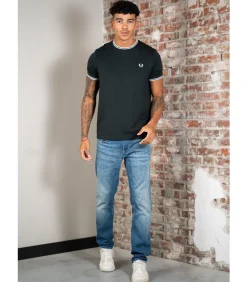 Heren Fred Perry Twin tipped t-shirt - night snow white