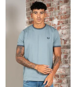 Heren Fred Perry Twin tipped t-shirt - stockport navy
