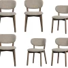 Udar Eetkamerstoelen Houten Frame - Donkerbruin - Set van 6 Stoelen