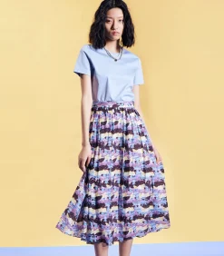 DAMES Smart & Joy Uitlopende midi-rok met abstracte print
