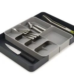 Clearance Uitschuifbare Bestekbak - DrawerStore - Grijs Bestek