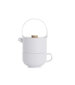 Bredemeijer Umea Tea for one met bamboedeksel, wit