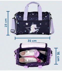 Undercover sporttas eenhoorn Dreamland donkerblauw-paars 35x23cm