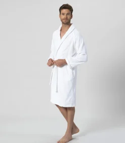 Heren Chakra Unisex Badjas Solid Wit - XL