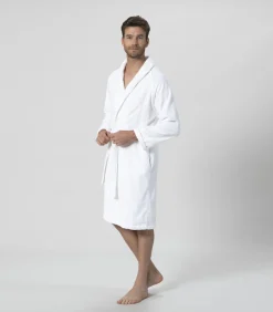 Heren Chakra Unisex Badjas Solid Wit - XL