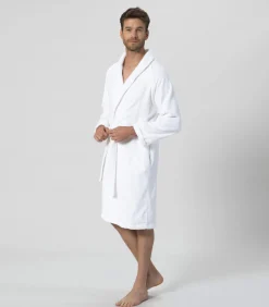 New Unisex Badjas Solid Wit - L Heren Badjassen