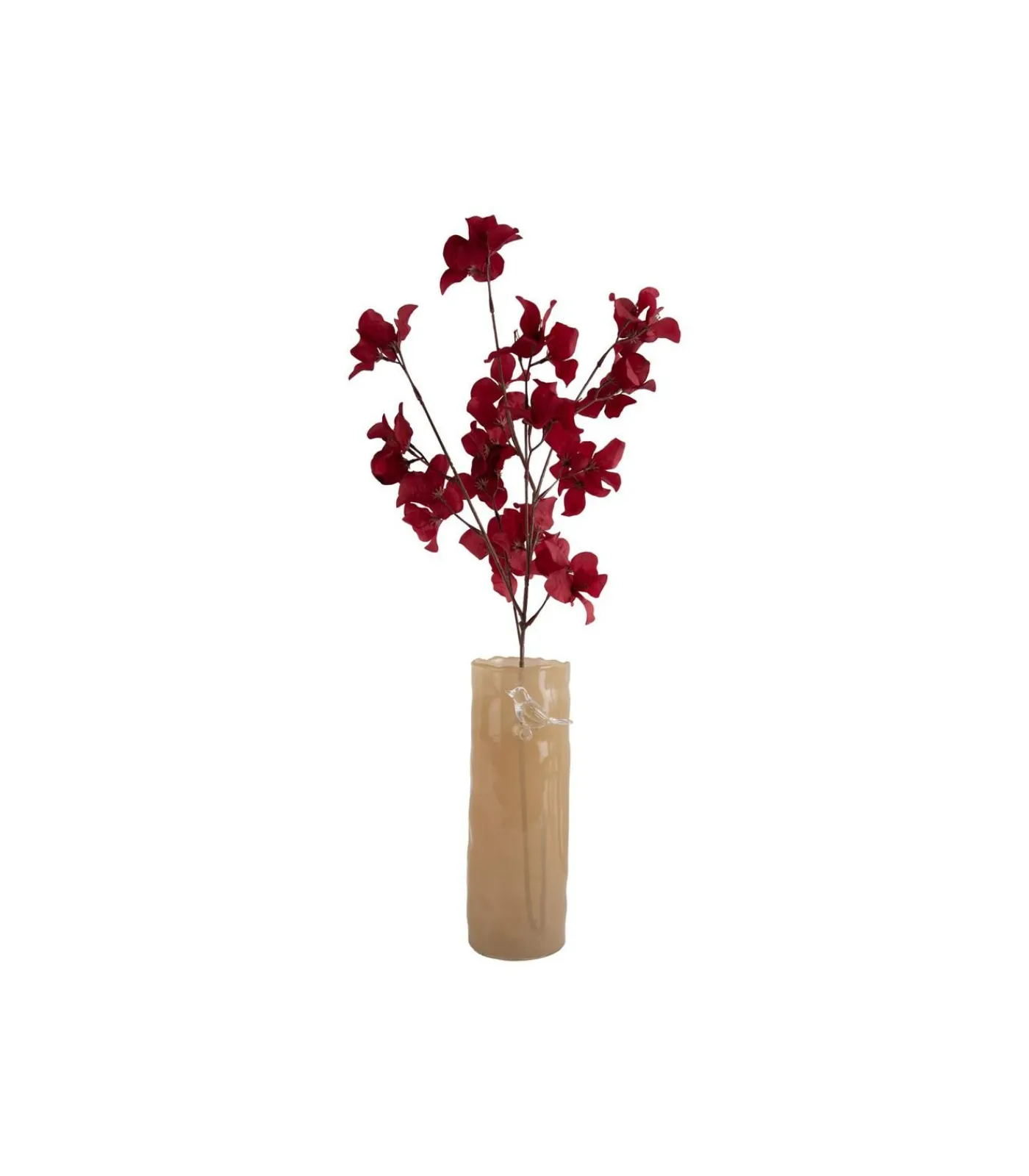 Vaas Bird On Branch - Zachtgeel - 9.5x9.5x27cm Vazen