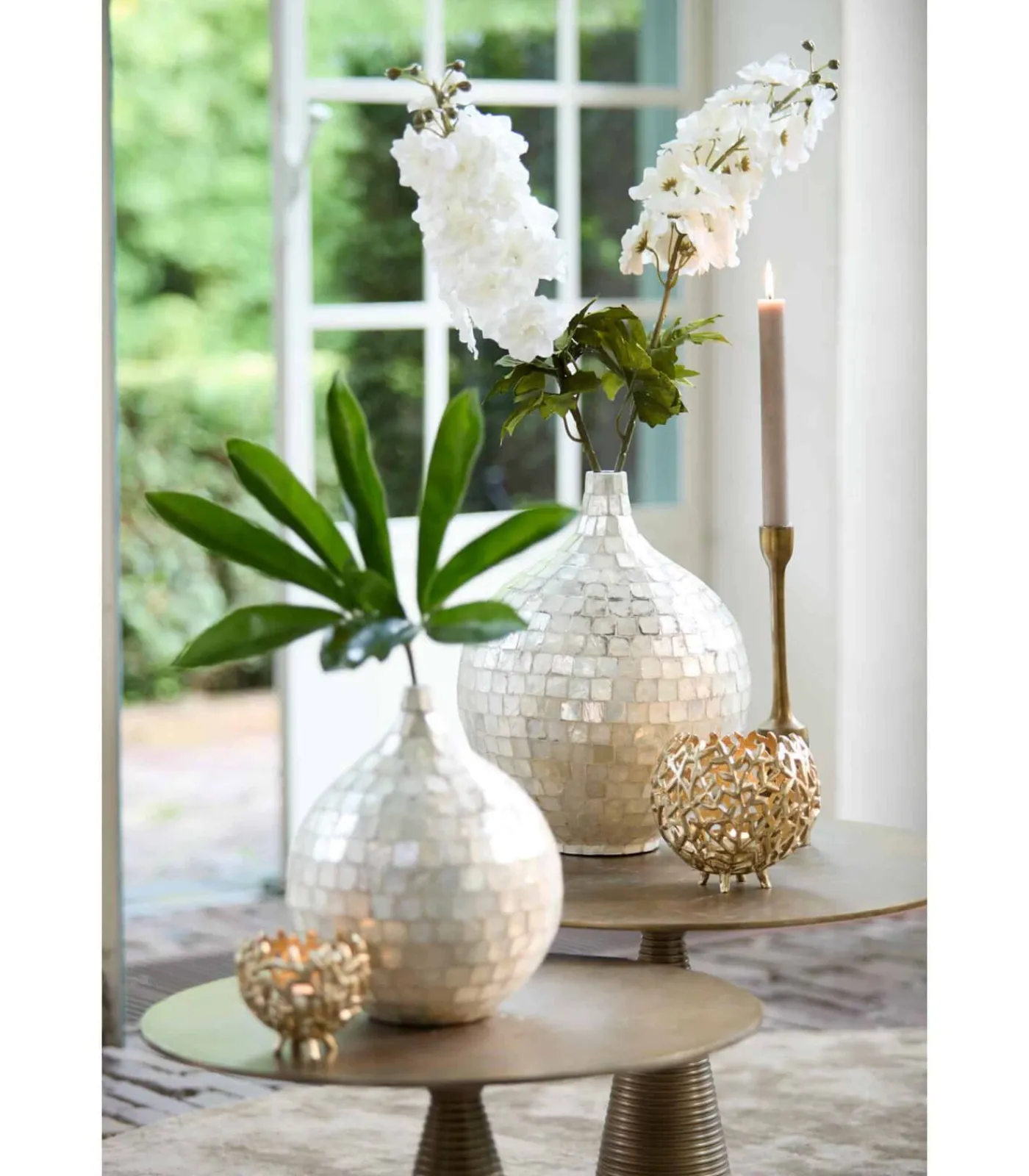 Vaas Elorza - Crème - Ø28cm Decoratie