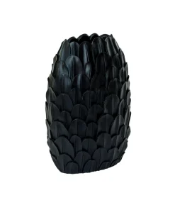 Light & Living Vaas Feder - Zwart - 28.5x19x40cm