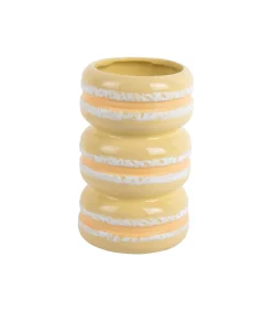 Best Vaas Macaron - Zachtgeel - 9.3x9.3x19.5cm Vazen