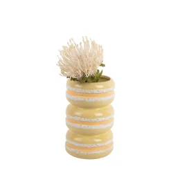 Best Vaas Macaron - Zachtgeel - 9.3x9.3x19.5cm Vazen