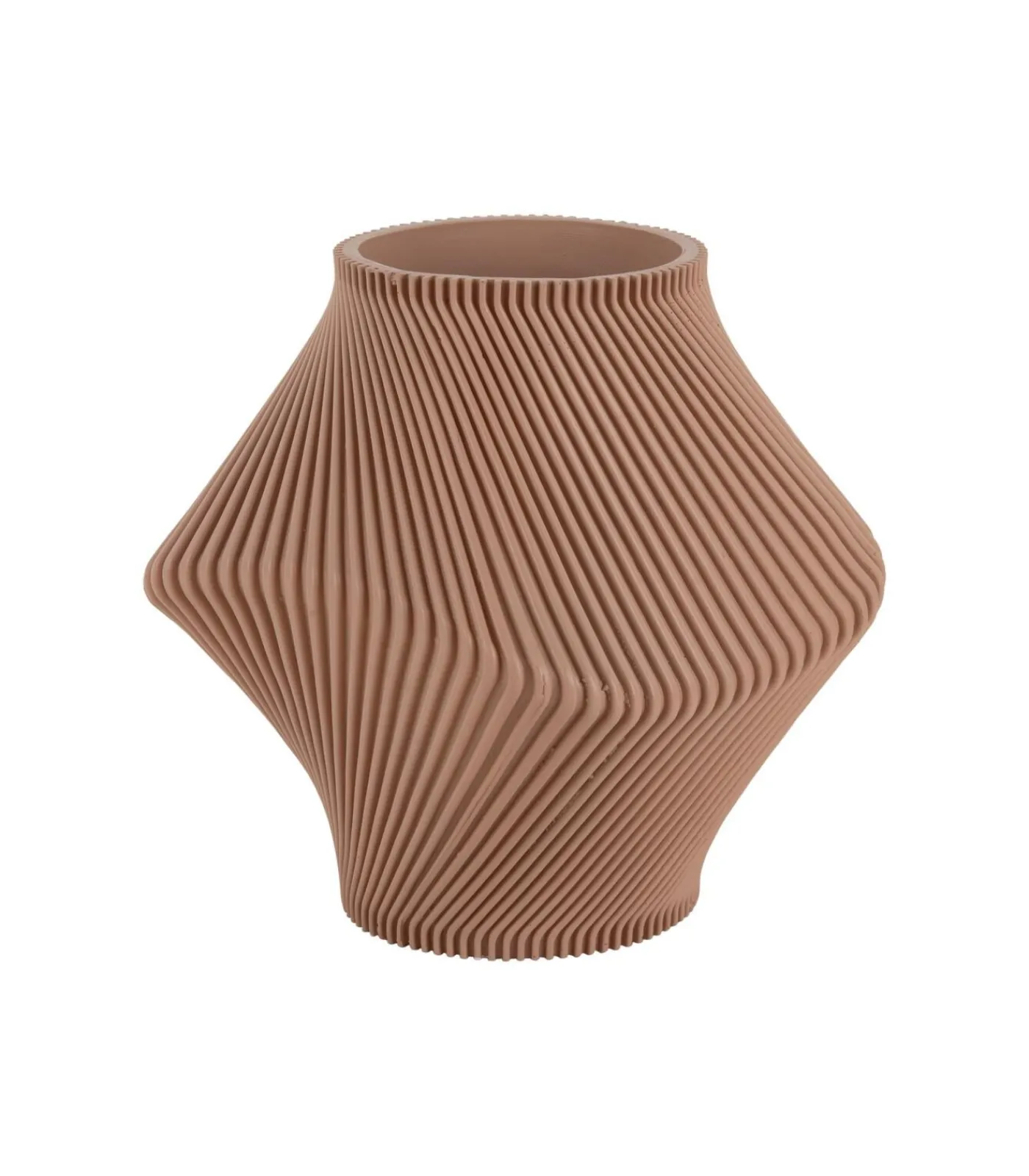 Present Time Vaas Twisted Rib - Zachtbruin - Ø18cm