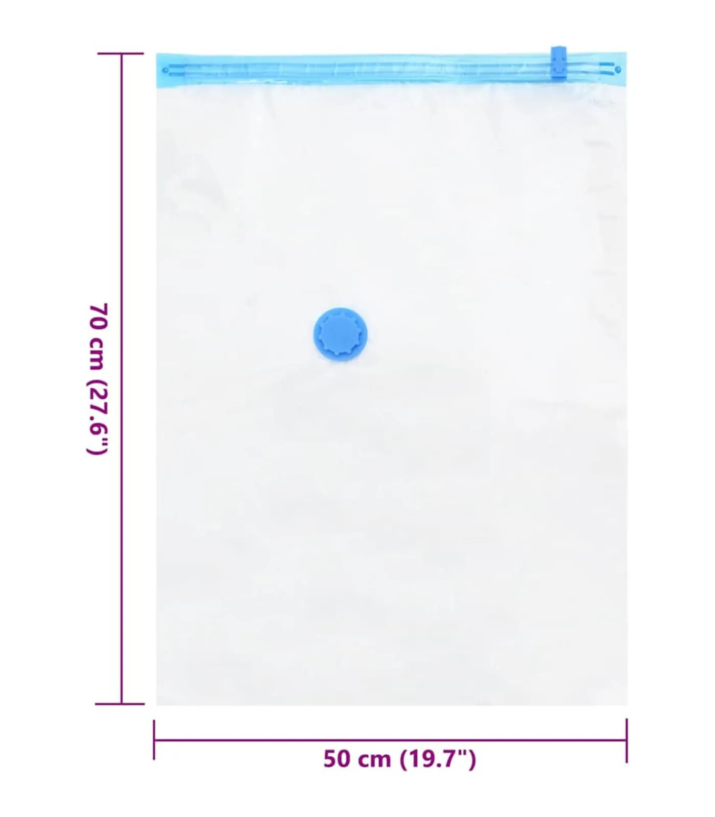 vidaXL Vacuüm opbergzakken 10 pcs Transparant en blauw 70 x 50 cm