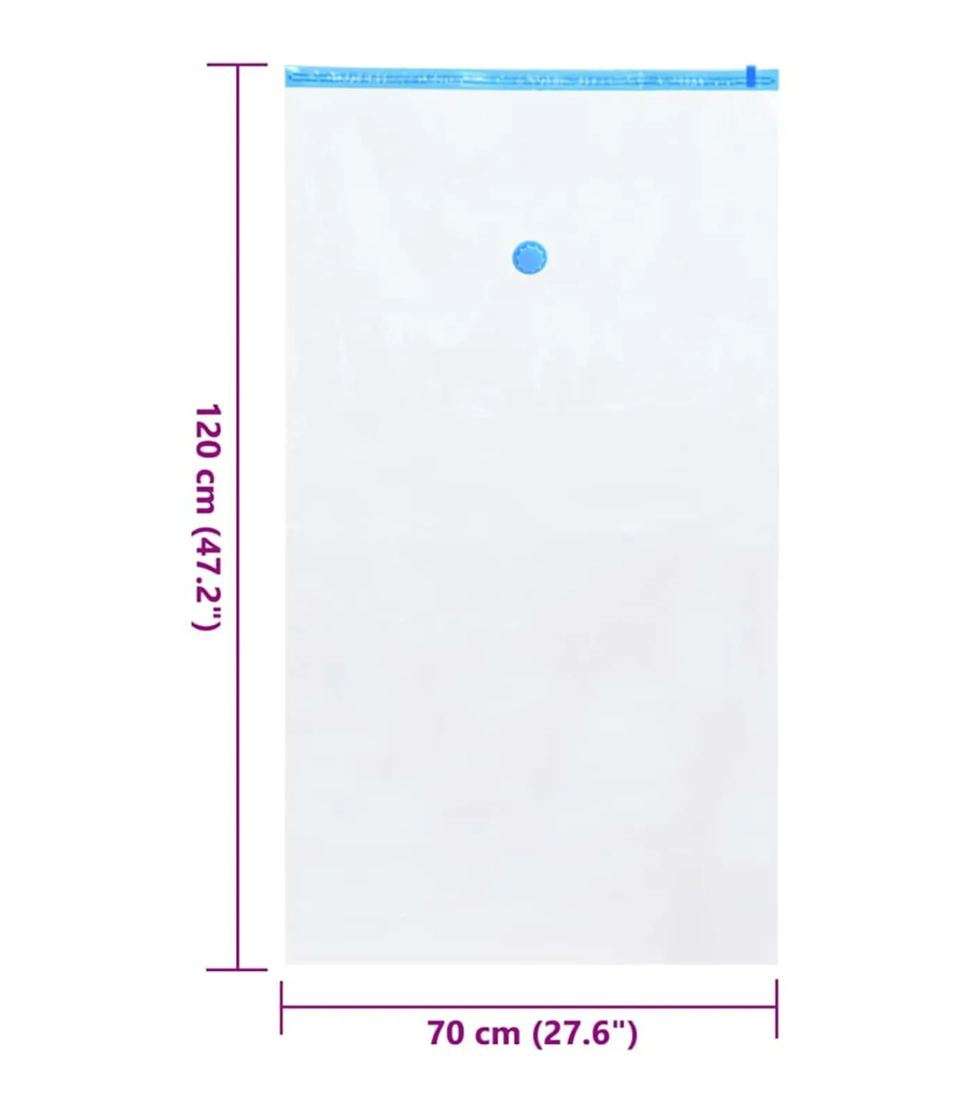 vidaXL Vacuüm opbergzakken 5 pcs Transparant en blauw 120 x 70 cm