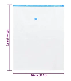 vidaXL Vacuüm opbergzakken 50 pcs Transparant en blauw 100 x 80 cm