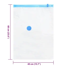 vidaXL Vacuüm opbergzakken 5 pcs Transparant en blauw 60 x 40 cm