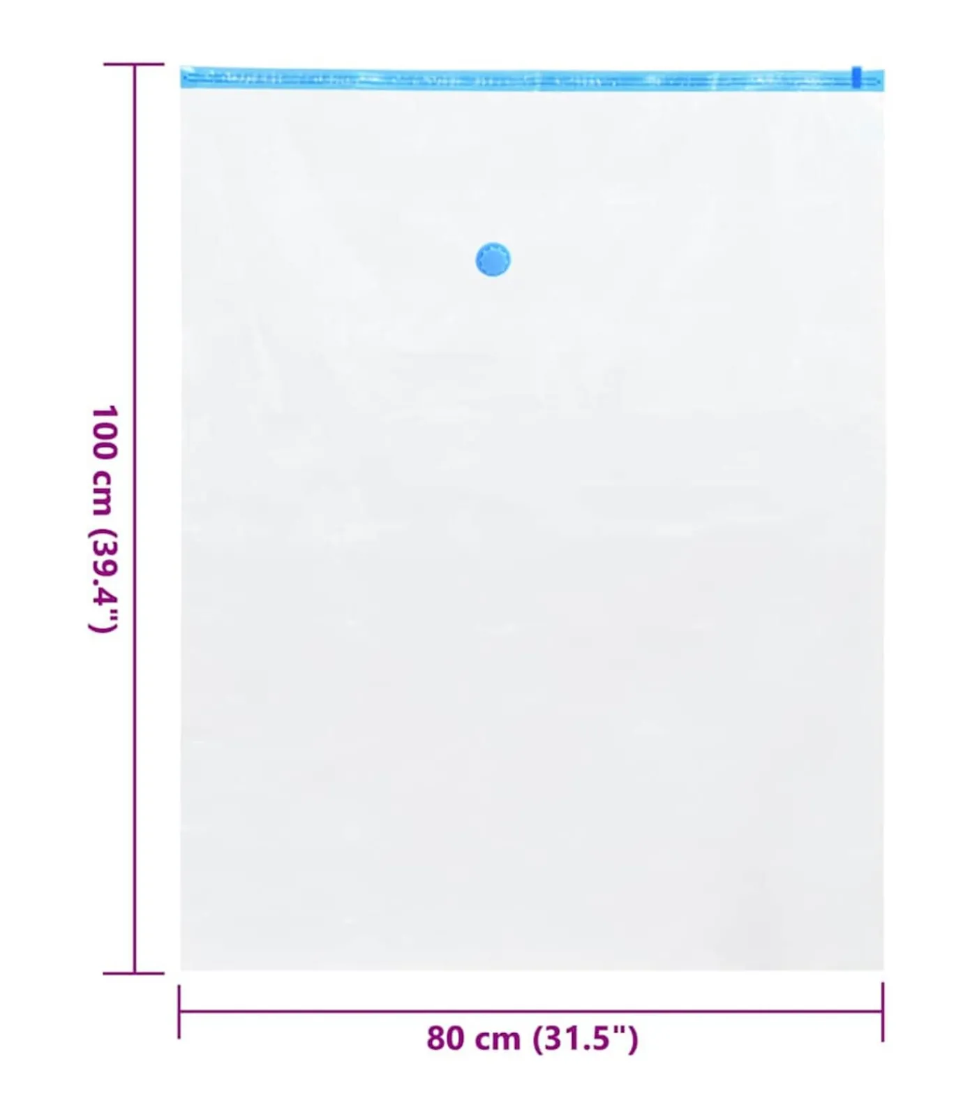 Hot Vacuüm opbergzakken 20 pcs Transparant en blauw 100 x 80 cm Organiseren