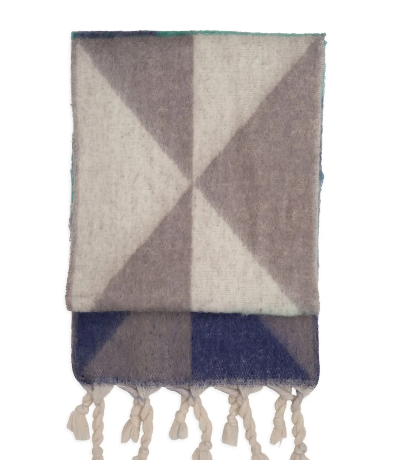 Sale Veelkleurige driehoeksjaal met franje DAMES Sjaals