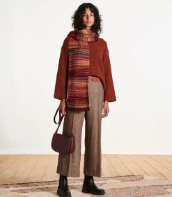 Outlet Veelkleurige gebreide sjaal DAMES Sjaals