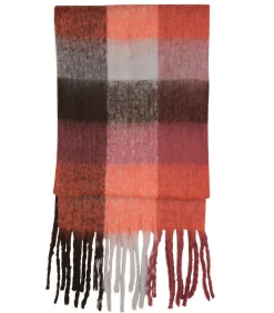 DAMES J&JOY Veelkleurige vierkante sjaal met franje