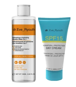 Dr. Ever Youth Verfrissend en hydraterend micellair water 2 in 1 150 ml + vitamine E en pepermunt lip plumps 8 ml