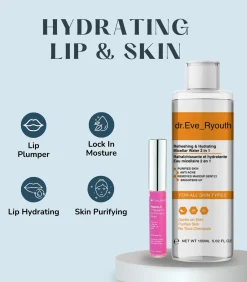 Dr. Ever Youth Verfrissend en hydraterend micellair water 2 in 1 150 ml + vitamine E en pepermunt lip plumps 8 ml