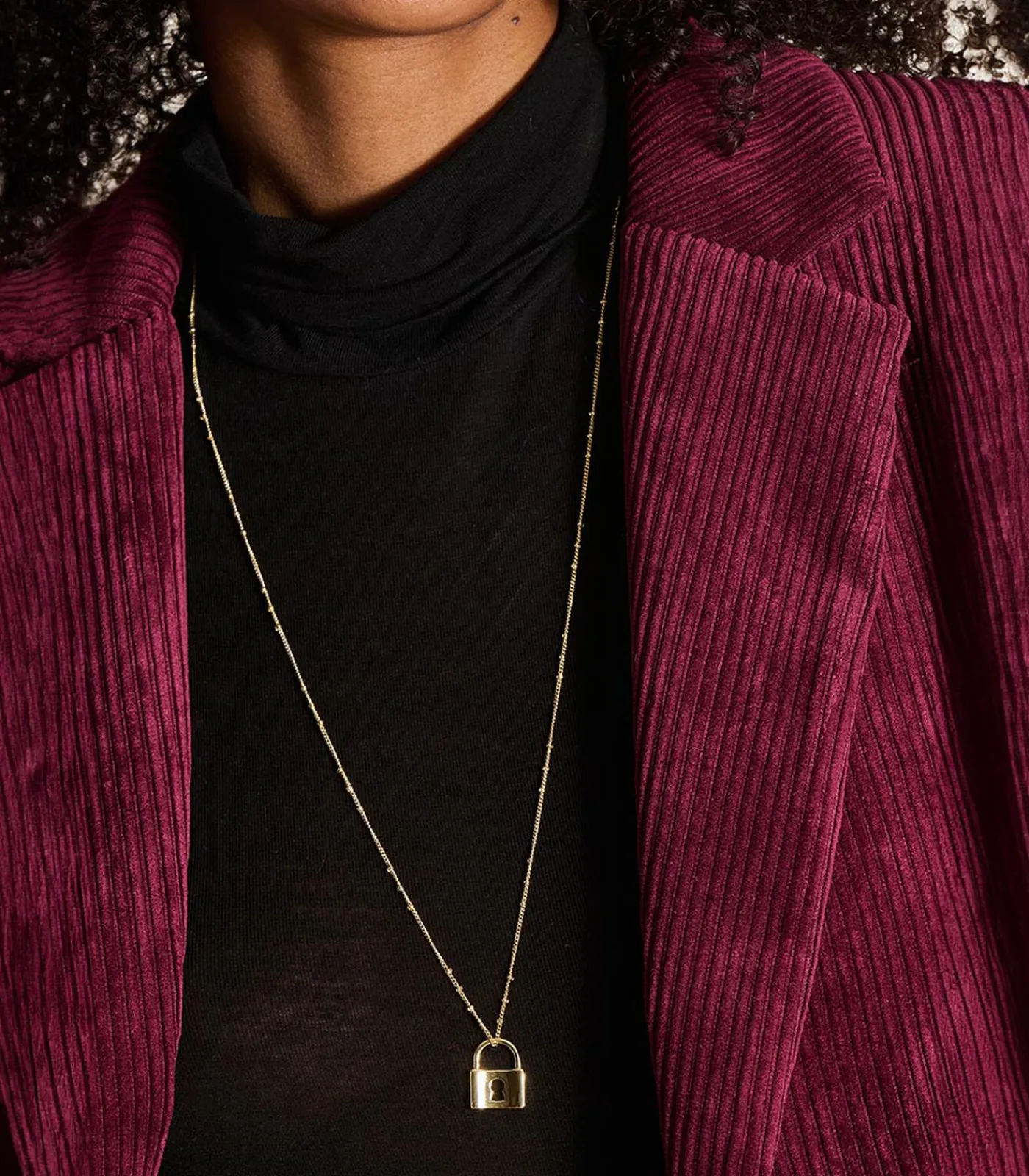 DAMES La Fée Maraboutée Verstelbare gouden hangerslot lange ketting