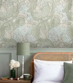 William Morris at Home Vliesbehang Acanthus Sage & Duck Egg