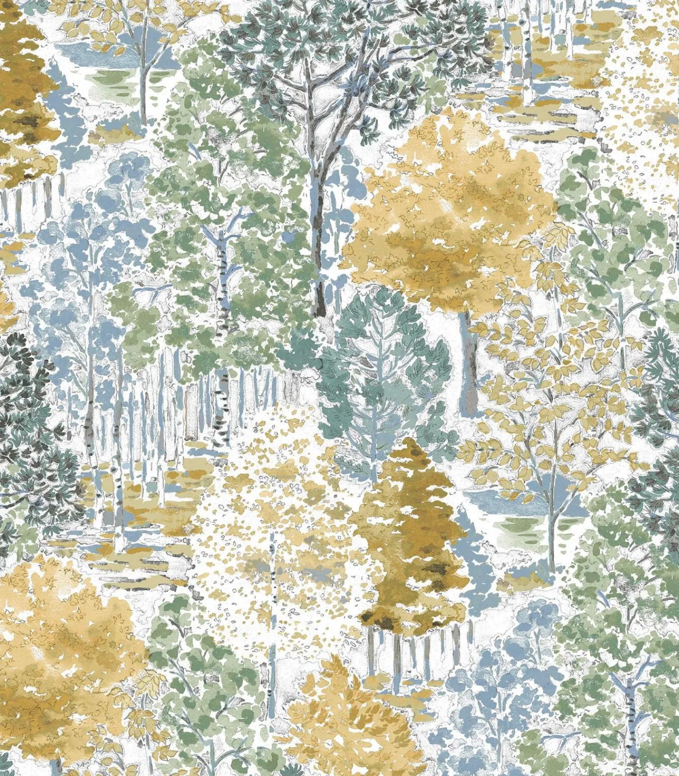 Outlet Vliesbehang Bernwood Geel Wanddecoratie