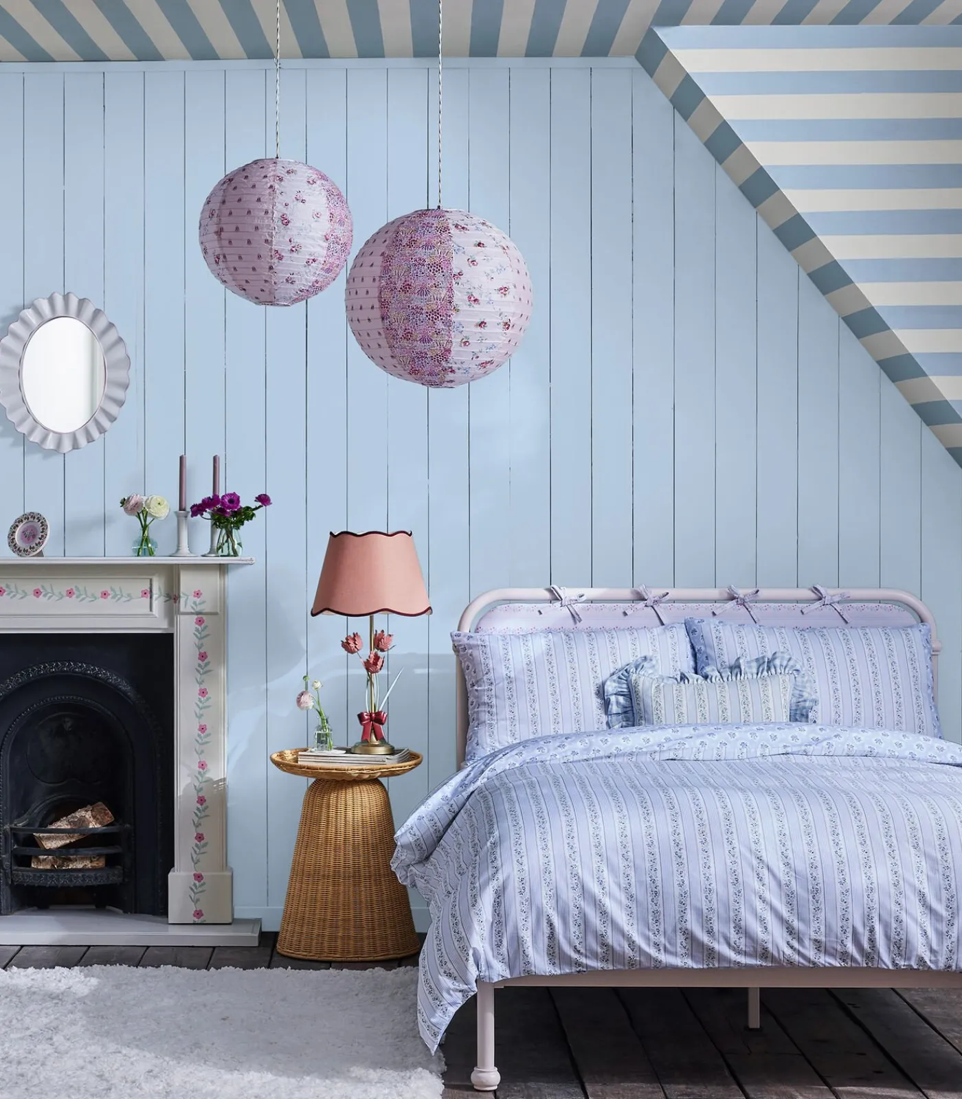 New Vliesbehang Canopy Stripe Blue Wanddecoratie