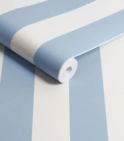 New Vliesbehang Canopy Stripe Blue Wanddecoratie