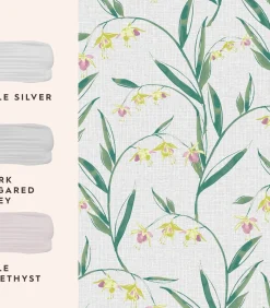 Laura Ashley Vliesbehang Fulwell Fuchsia Grijs