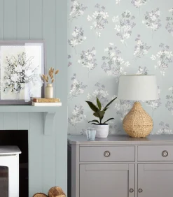 Laura Ashley Vliesbehang Igerna Pale Duck Egg Blue|