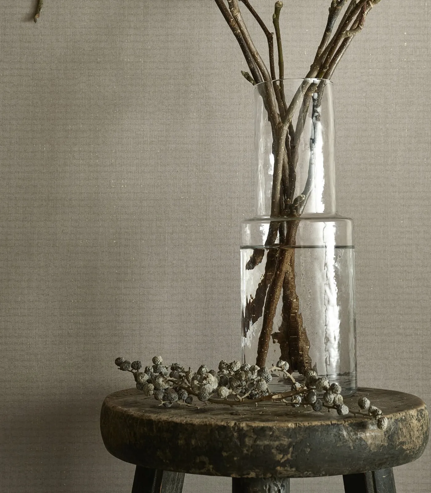 Online Vliesbehang linnen gold mire Wanddecoratie