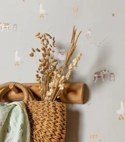 Best Vliesbehang Little Farm Groen Wanddecoratie