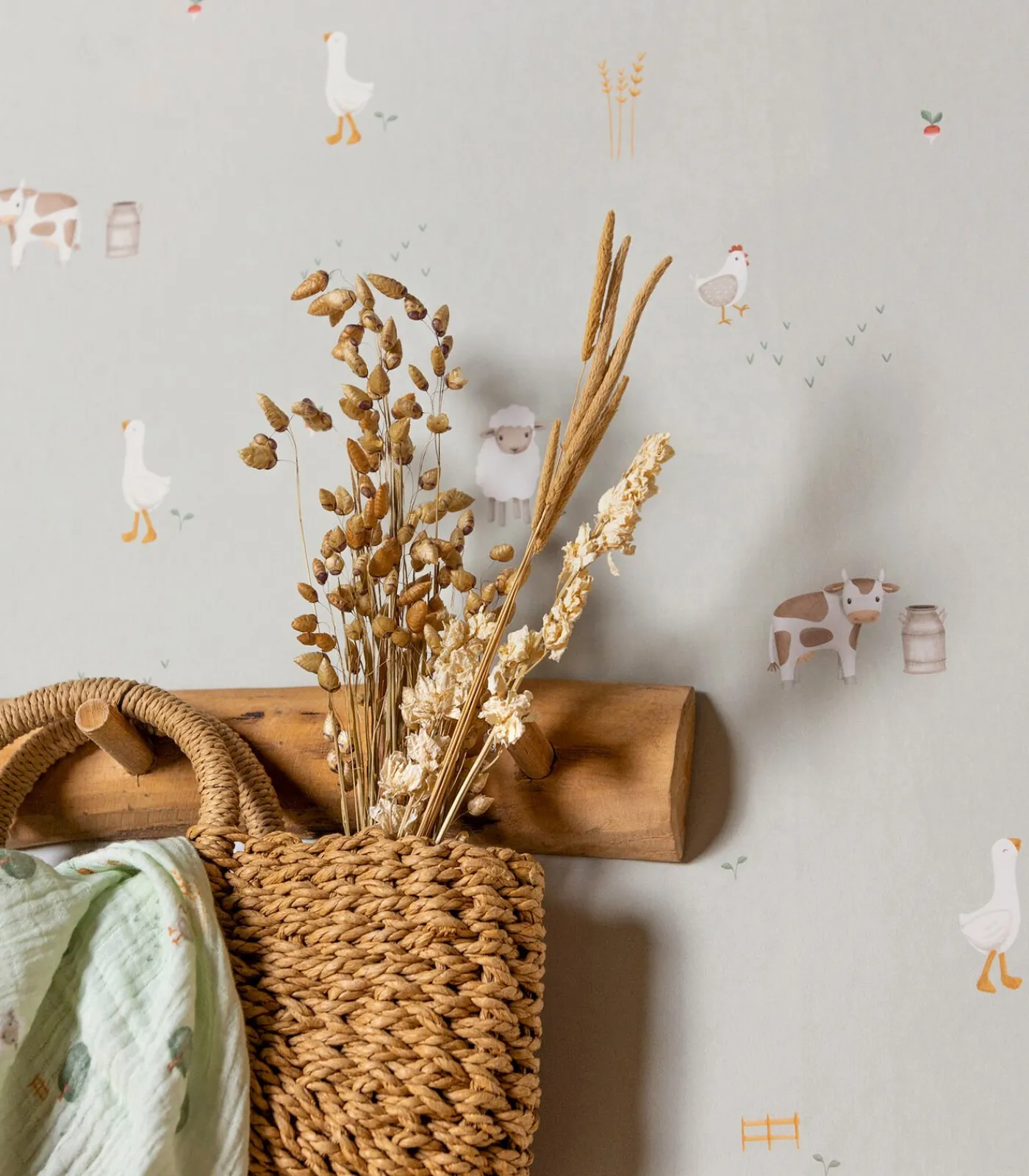 Best Vliesbehang Little Farm Groen Wanddecoratie