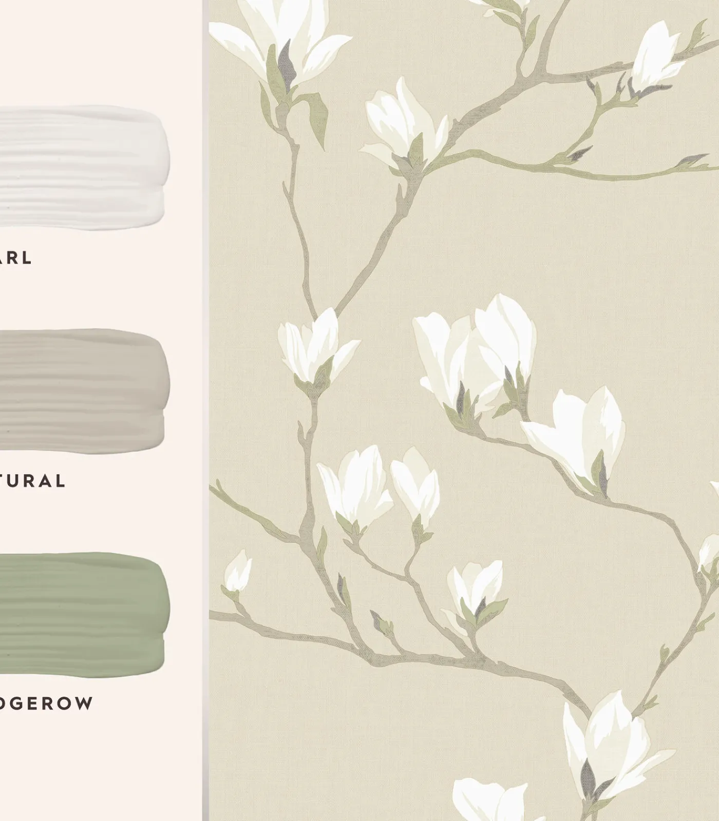 Best Vliesbehang Magnolia Grove Natural | Wanddecoratie