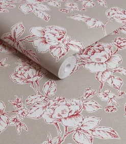 Laura Ashley Vliesbehang Pollington Roses Donkergrijs