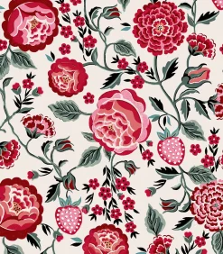 Best Vliesbehang Strawberry Garden Rose Wanddecoratie